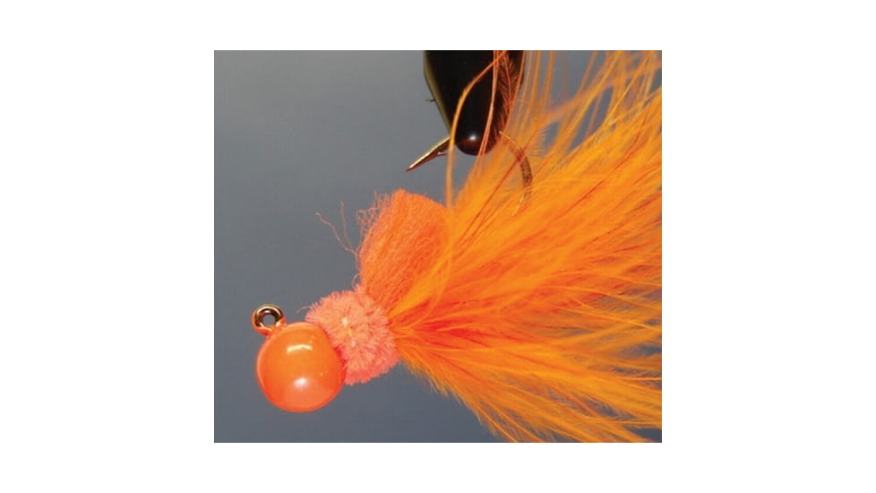 Hawken Outdoors Aerojig Marabou Jig 1/4 oz, 1/0 Hook, Orange &amp; Flame, AJM14120