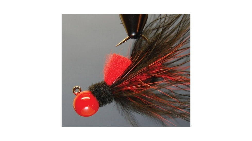 Hawken Outdoors Aerojig Marabou Jig 1/8 oz, Number 1 Hook, Red &amp; Black, AJM18107