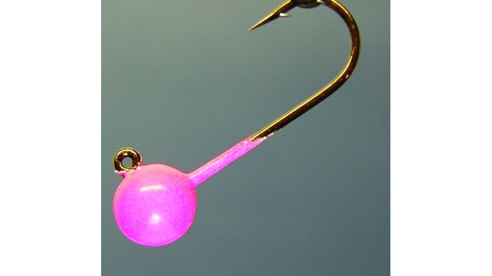 Hawken Outdoors Aerojig Plain Jighead, 1/8 oz, 1/0 Hook, Glow Cerise, 3/Pack, Custom Gamakatsu Hook, AJP18013