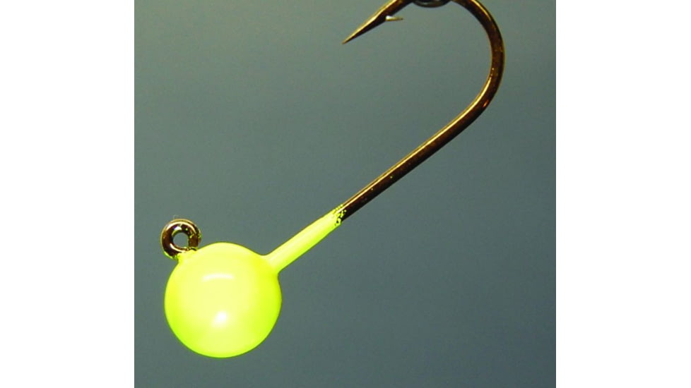 Hawken Outdoors Aerojig Plain Jighead, 1/8 oz, 1/0 Hook, Green Chartreuse, 3/Pack, Custom Gamakatsu Hook, AJP18008