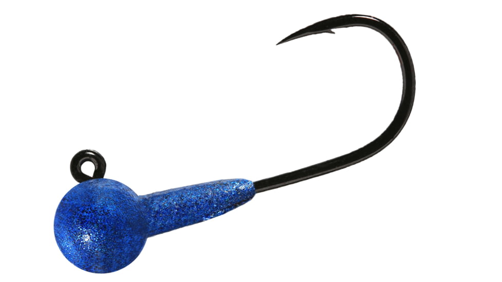 Hawken Outdoors Aerojig Twitching Jighead, 3/8 oz, Blue Sparkle 3/Pack, 4/0 Gamakatsu, ATP38003