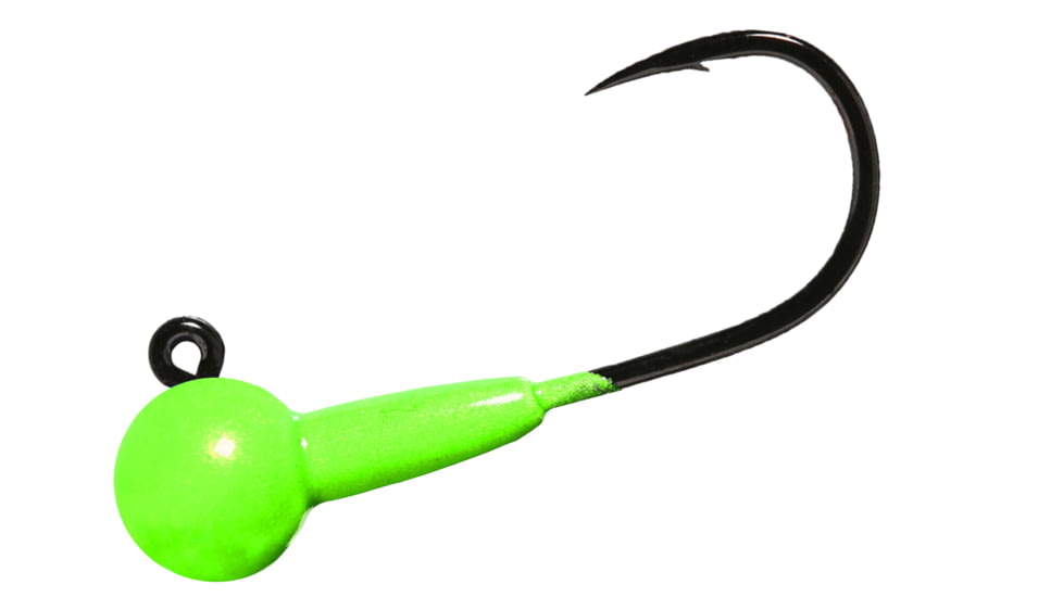 Hawken Outdoors Aerojig Twitching Jighead, 3/8 oz, Chartreuse Sparkle 3/Pack, 4/0 Gamakatsu, ATP38002