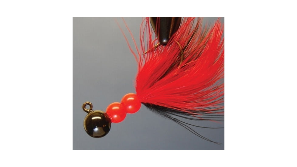 Hawken Outdoors Beau Mac Marabou Jig, 1/4 oz, 1/0 Hook, Red &amp; Black, SMJ14019