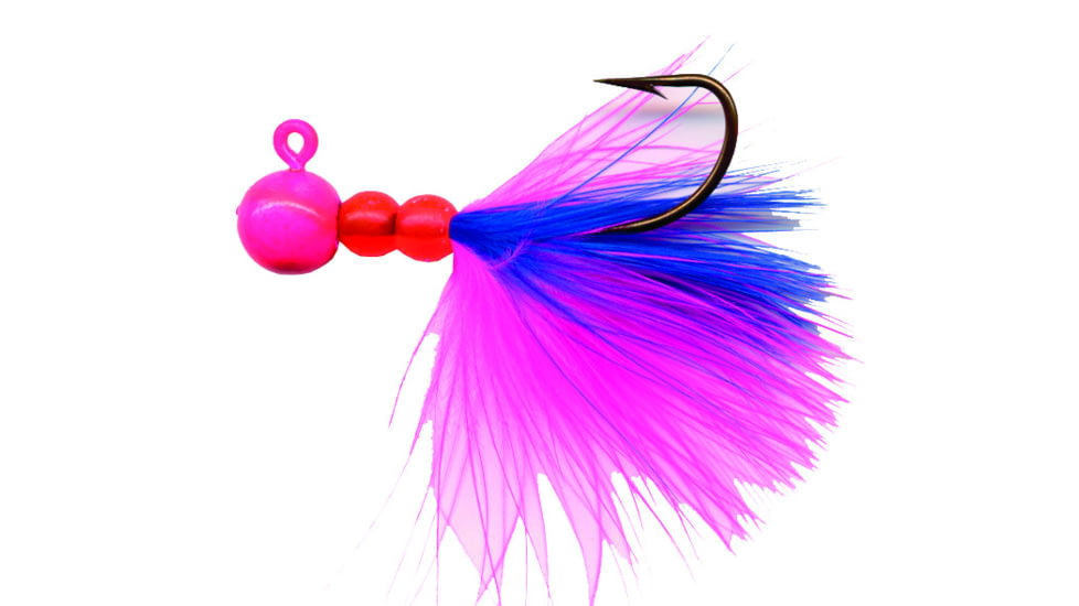 Hawken Outdoors Beau Mac Marabou Jig, 1/8 oz, Number 1 Hook, Pink &amp; Blue, SMJ18012