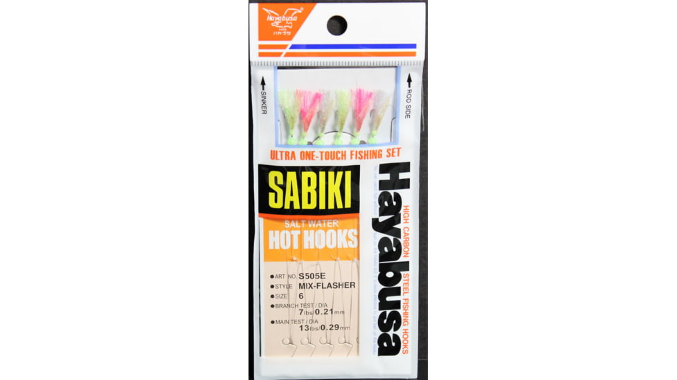 Hayabusa Mix-Flash Sabiki Rig Size 6 12Us 6 Hooks, S-505E-6