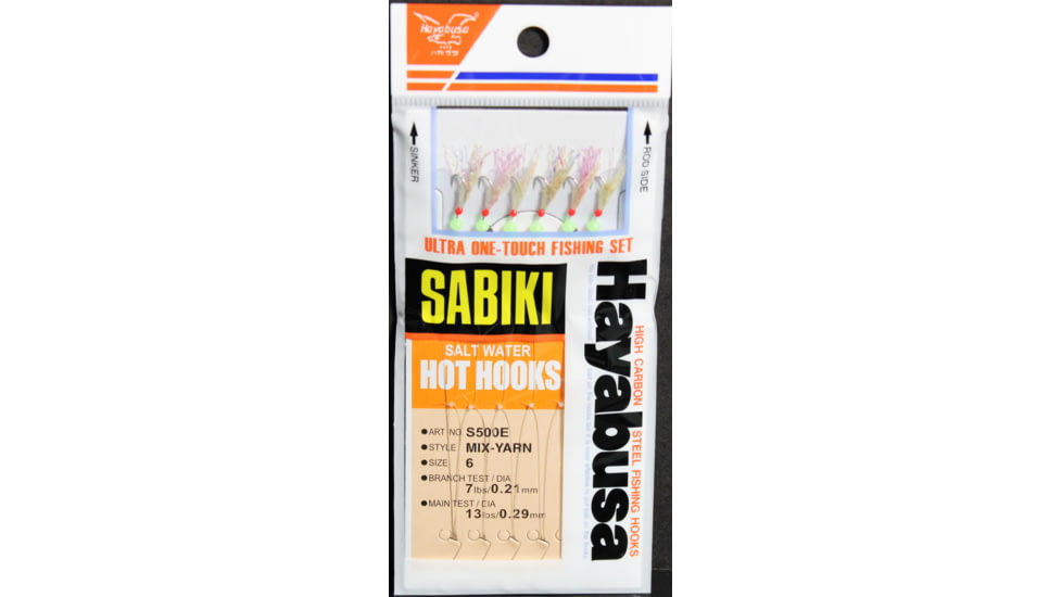 Hayabusa Mix Yarn Mackerel Sabiki Rig, Size 6, S-500E-6