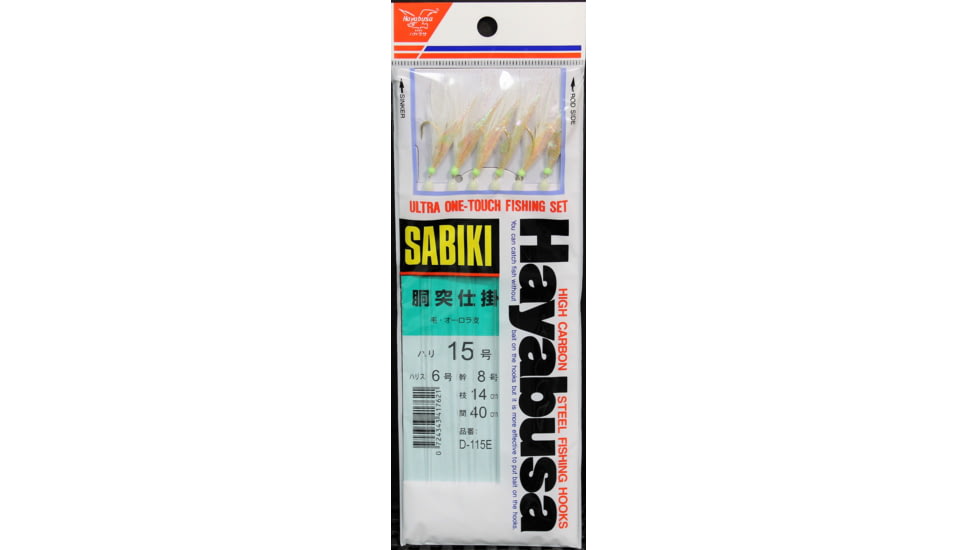 Hayabusa One-Touch Sabiki Size 6 Us 6 Hooks Fish Skin, D115-15