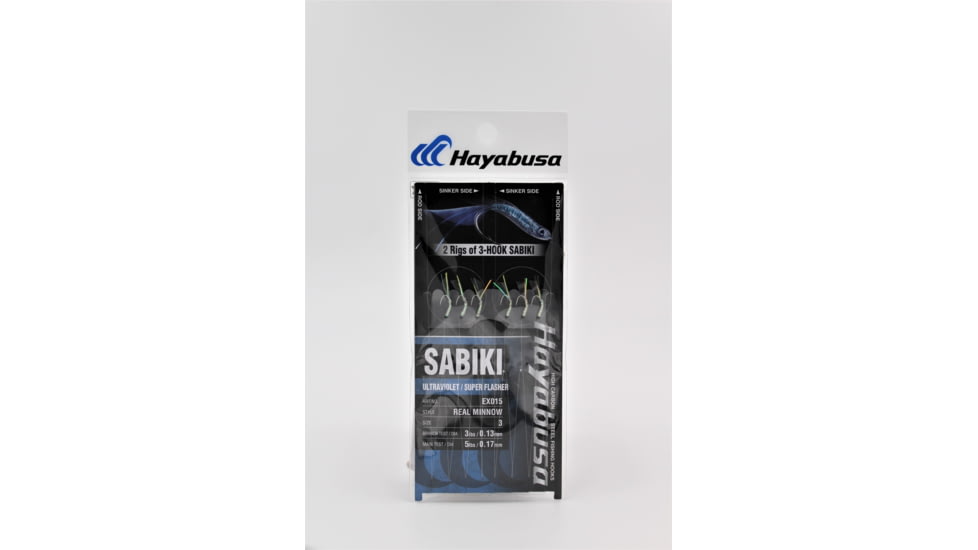 Hayabusa Real Minnow 3-Hook Sabiki, 2Rigs, 1Pc, Size 6, EX015-6