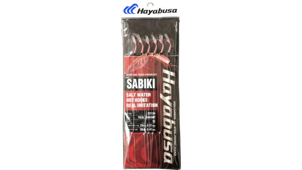 Hayabusa Real Shrimp Sabiki, Main 30Lb And Branch 20Lb Test Line, Size 12, 6 Hooks, EX124-12