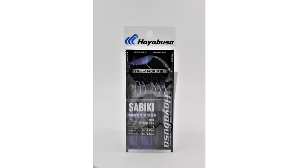 Hayabusa Uv Twist Skin 3-Hook Sabiki, 2 Rigs, 1Pc, Size 8, EX014-8