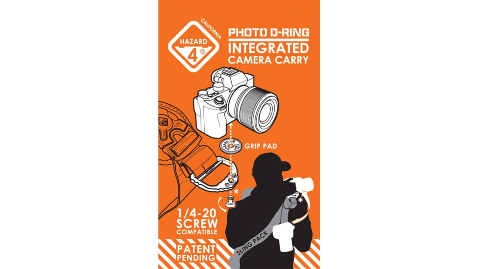 Hazard 4 1/4in-20 Knurled Slotted Camera Mount Screw, Black, One Size, ACS-Q20-BLK