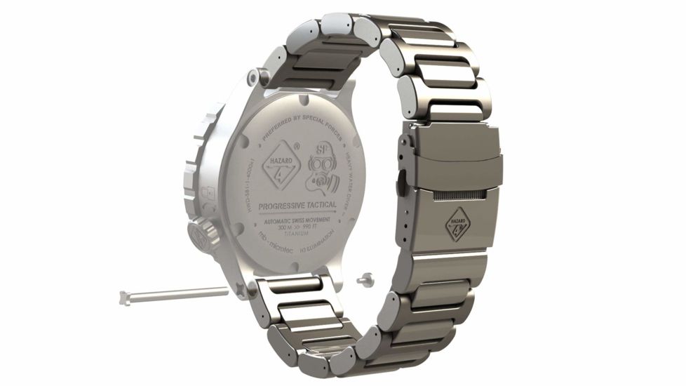 Hazard 4 24mm Titanium Bracelet, Silver, WB-TIB-SLV