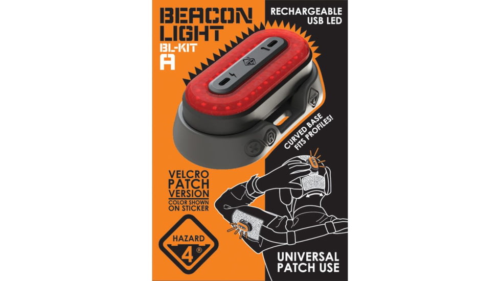 Hazard 4 Beacon Light Kit - A w/ Removable Base/Hook Fastener, Black, One Size, HP-BKA-BLK