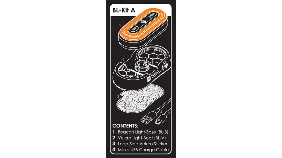 Hazard 4 Beacon Light Kit - A w/ Removable Base/Hook Fastener, Black, One Size, HP-BKA-BLK