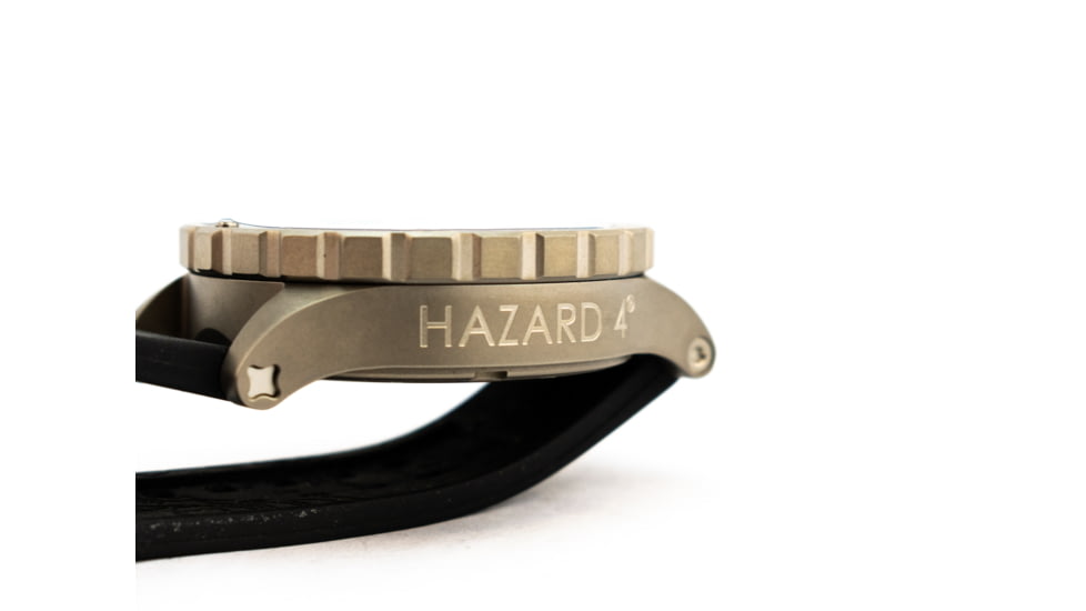 Hazard 4 HeavyWater Diver Titanium Tritium Dive Watch,White Dial, Black Graphics,Green Bezel,Nylon Strap WAT-HWD-TI-WK-GGYG