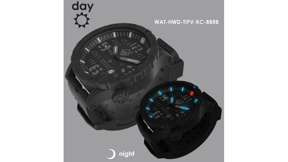 Hazard 4 Heavy Water Diver Blackout A Unisex Analog Watch, 50mm, Black, HWD-TIPV-KC-BBRB