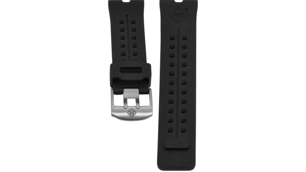 Hazard 4 Nautical TPR Watch Band, Stainless Steel Buckle, Black, WB-NAT24-SS-BLK