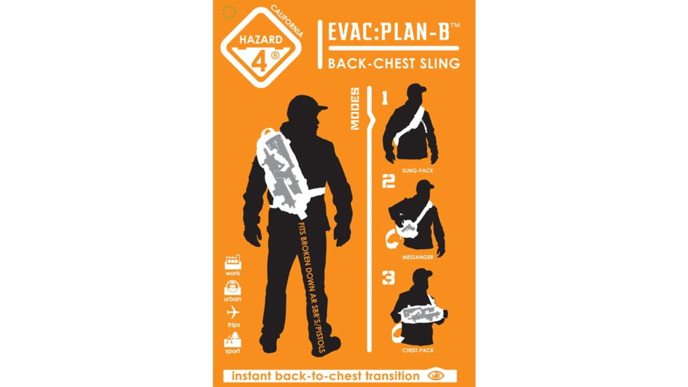 Hazard 4 V 2017 Plan B Sling Pack w/ Rigid, Black, BS-PB17-BLK