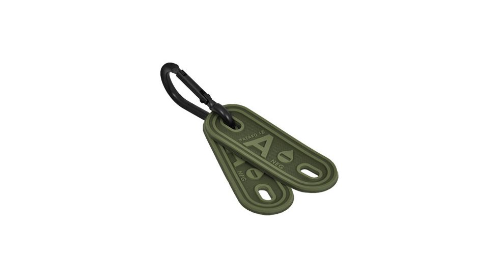 Hazard 4 A- Blood Type Marker, 2 Pack, OD Green, PAT-BLD-A-NEG-GRN