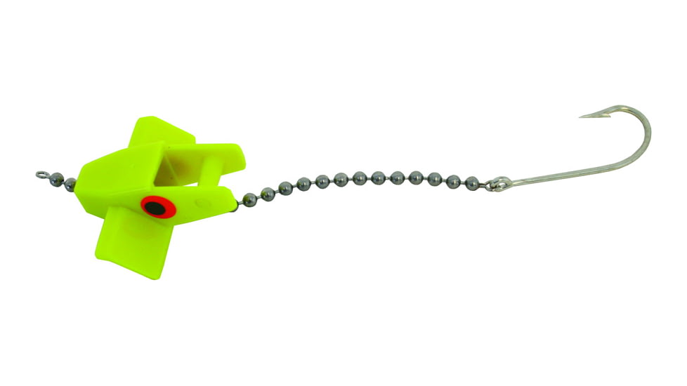 Head Start Lures Surface Runner Bird/Skip Rigging System, with Hook and Chain, Neon Yellow, S102-NY
