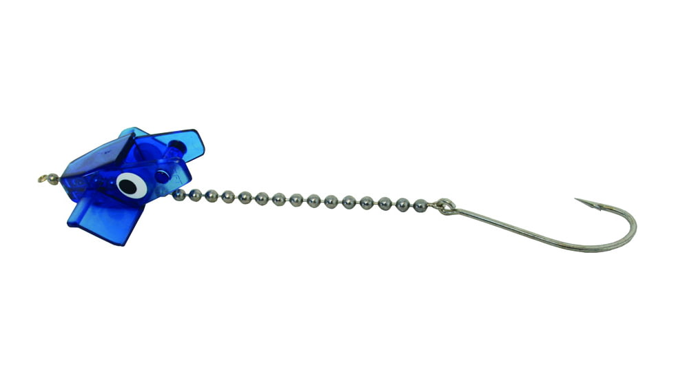 Head Start Lures Surface Runner Bird/Skip Rigging System, with Hook and Chain, Translucent Blue, S102-B