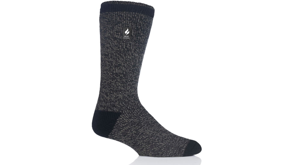 Heat Holders Dominic Twist Heel &amp; Toe Crew Sock - Mens, Black/Grey, US 7-12, MHHTWSBG