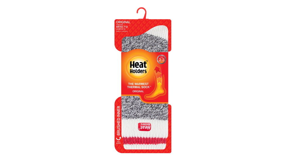 Heat Holders Jeffrey Cream Block Twist Crew Sock - Mens, Charcoal, US 7-12, HHM01034