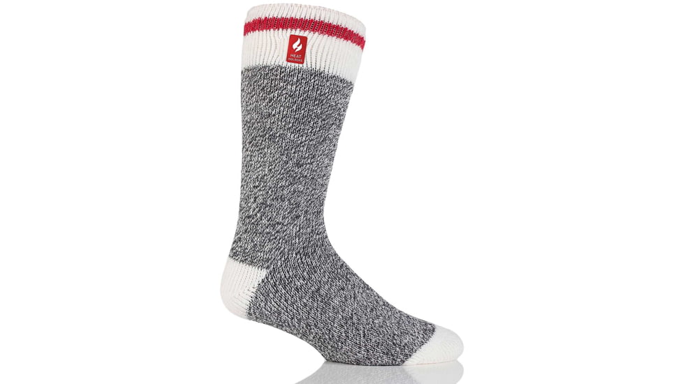 Heat Holders Jeffrey Cream Block Twist Crew Sock - Mens, Charcoal, US 7-12, HHM01034