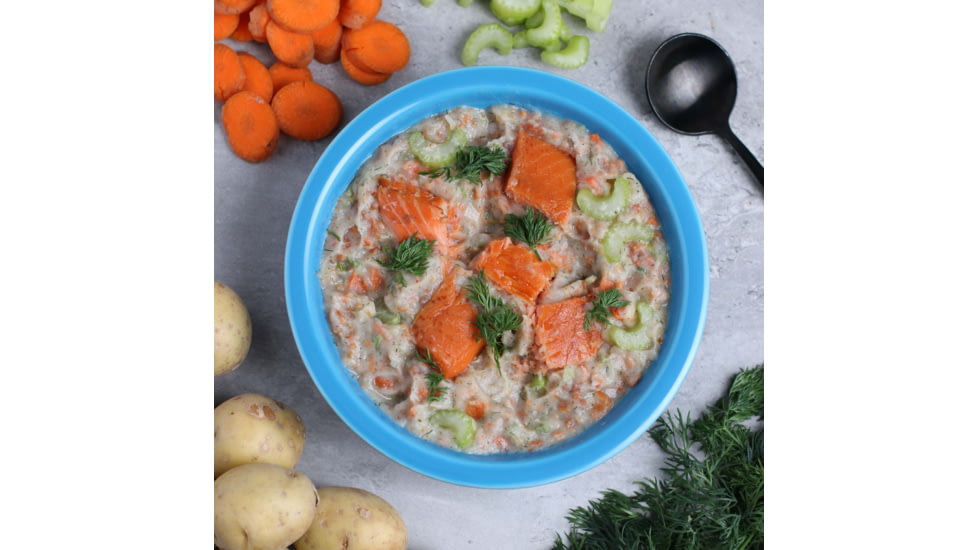 Heather's Choice Smoked Sockeye Salmon Chowder Dehydrated Dinner, 105g, 39g Of Protein, Smoked Sockeye Salmon Chowder