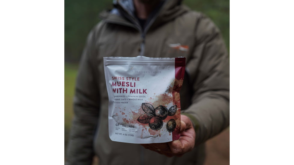 Heather's Choice Swiss Muesli With Milk Dehydrated Breakfast, 113g, 15g Of Protein, Swiss Muesli with Milk