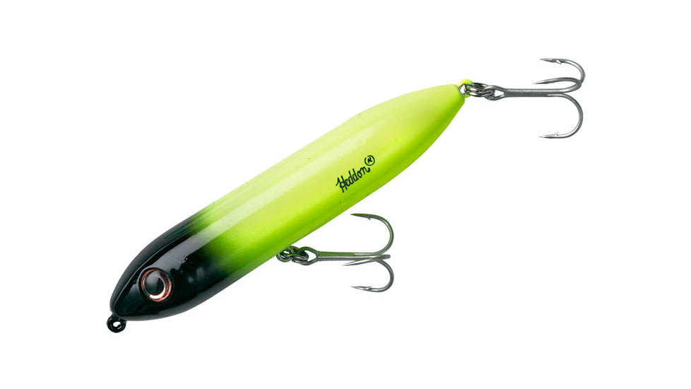 Heddon Super Spook Jr. Topwater Walking Bait, 3-1/2in, 1/2 oz, Chart/Black Head, X923622