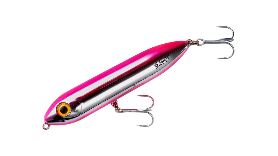 Heddon Super Spook Jr. Topwater Walking Bait, 3-1/2in, 1/2 oz, Chrome/Pink, X9236455