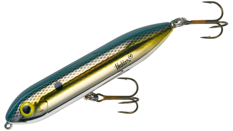 Heddon Super Spook Jr. Topwater Walking Bait, 3-1/2in, 1/2 oz, Feathered Treble, Foxy Momma, X9236F426