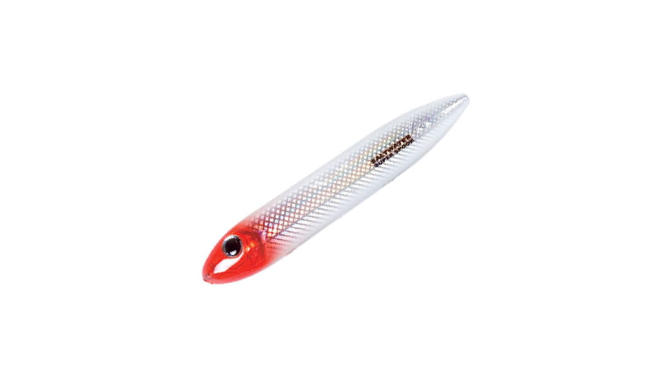 Heddon Super Spook Jr. Topwater Walking Bait, 3-1/2in, 1/2 oz, Red Head Ghost, X9236RH