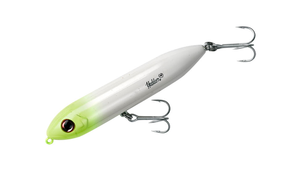 Heddon Super Spook Jr. Topwater Walking Bait, 3-1/2in, 1/2 oz, White Chart Head, X923621