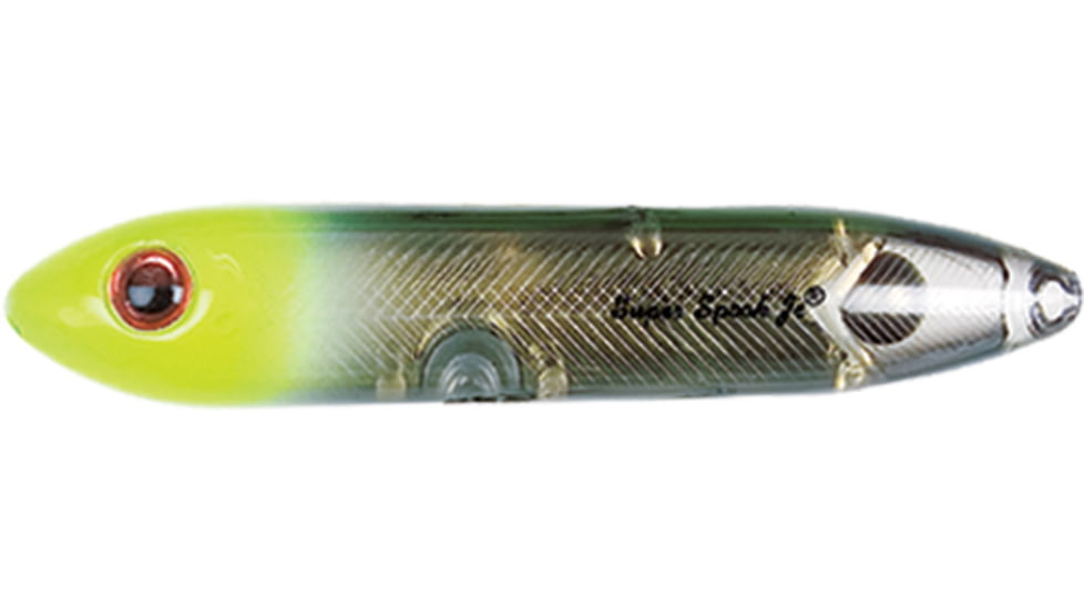 Heddon Super Spook Jr. Topwater Bait, Floating, 1/2oz, 3-1/2in, Black Chartreuse Gold Insert, X923624