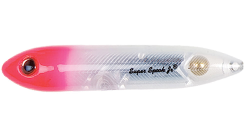 Heddon Super Spook Jr. Topwater Bait, Floating, 1/2oz, 3-1/2in, White Pink Silver Insert, X923625