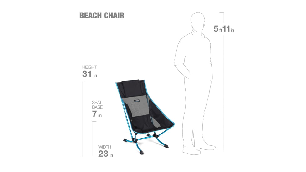 Helinox Beach Camping Chair, Black, 12651R2