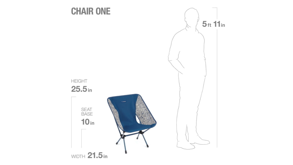 Helinox Chair One, Blue Paisley, Medium, 10043