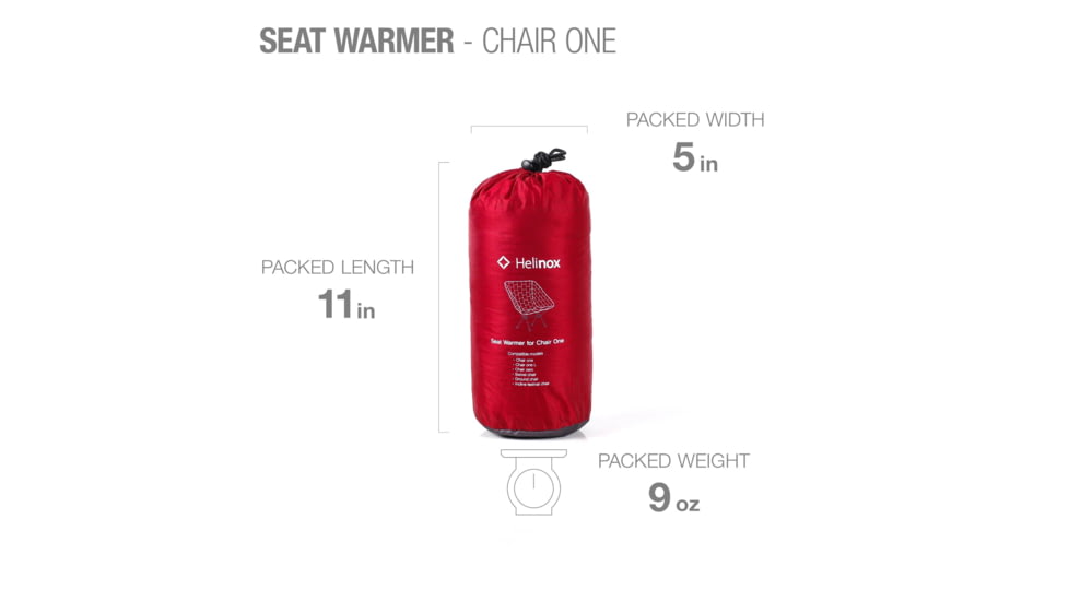 Helinox Chair One Reversible Seat Warmer, Scarlet/Iron, 12457