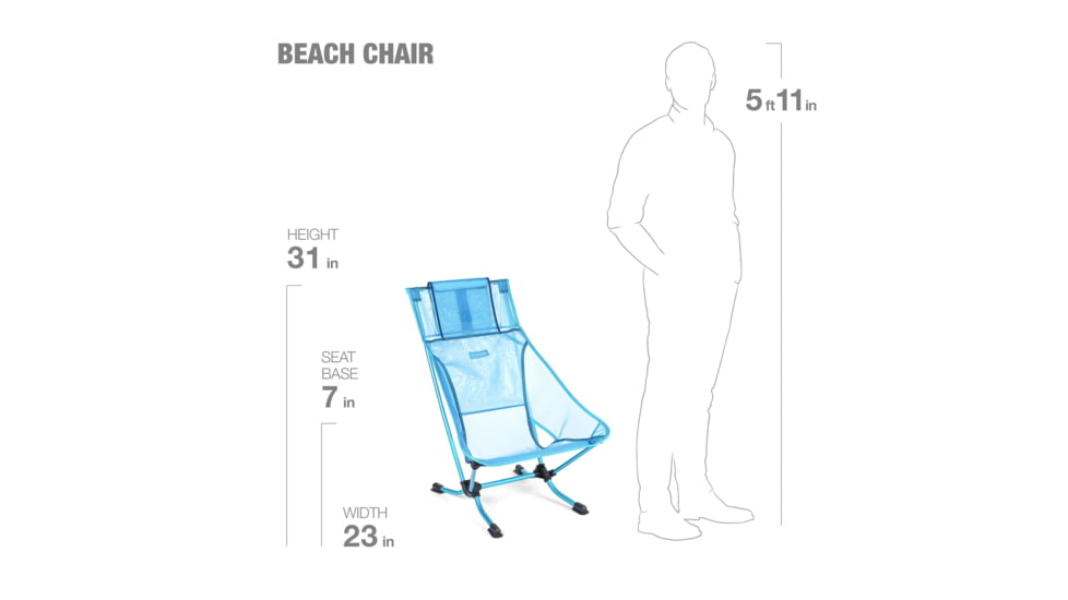 Helinox Portable Beach Chair, Blue Mesh, 10678R2