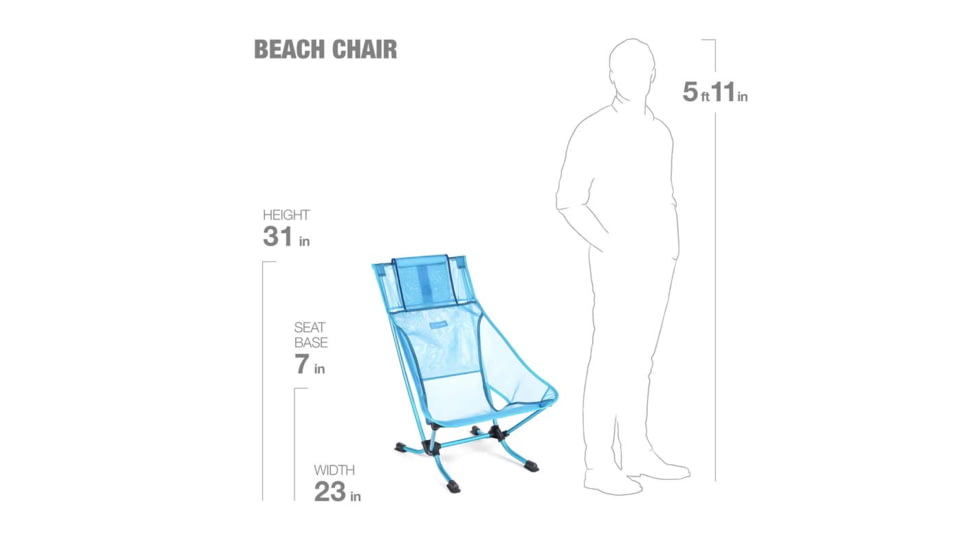 Helinox Portable Beach Chair, Blue Mesh, 10678R2