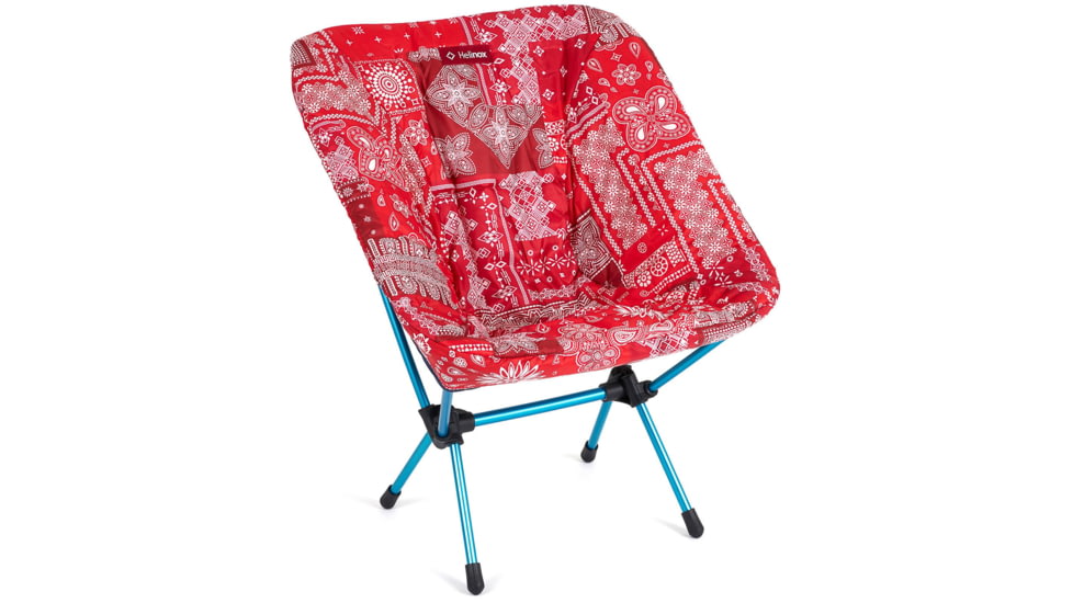 Helinox Reversible Seat Warmer One/Zero/Swivel, Blue &amp; Red Bandana, 12490