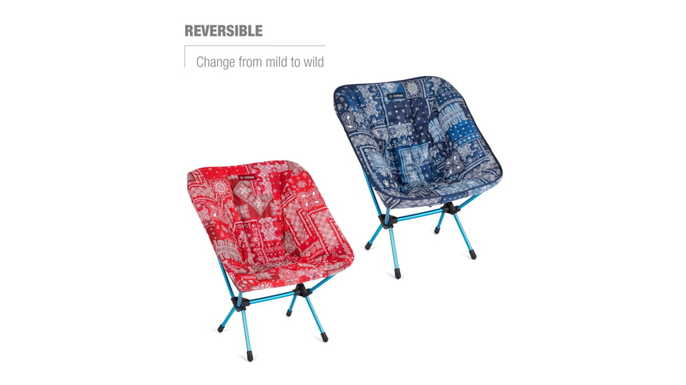 Helinox Reversible Seat Warmer One/Zero/Swivel, Blue &amp; Red Bandana, 12490