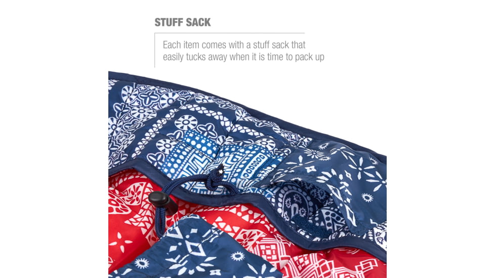 Helinox Reversible Seat Warmer One/Zero/Swivel, Blue &amp; Red Bandana, 12490