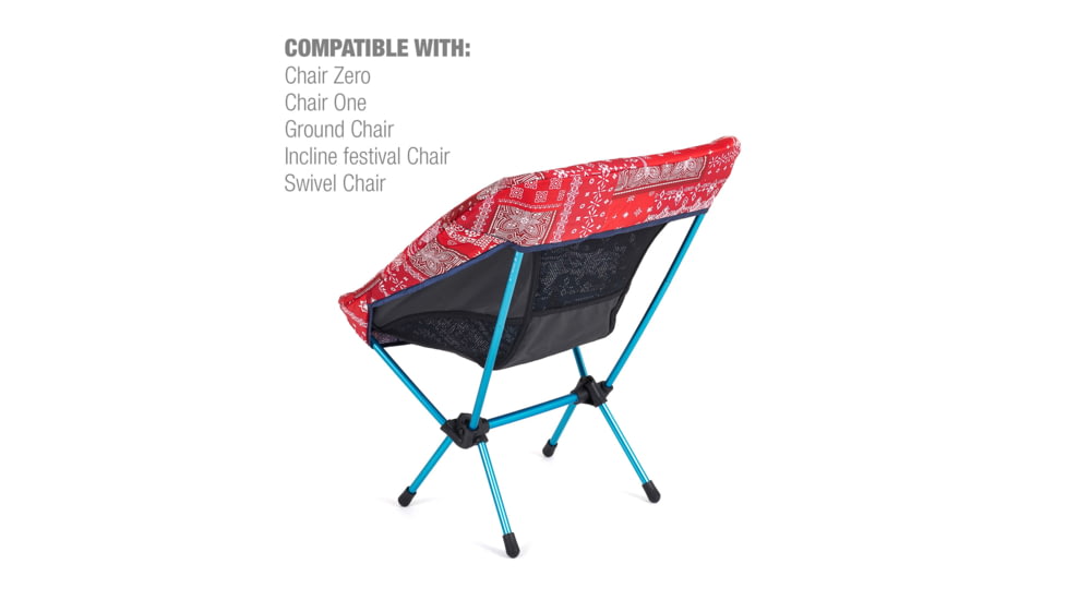 Helinox Reversible Seat Warmer One/Zero/Swivel, Blue &amp; Red Bandana, 12490