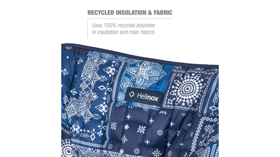 Helinox Reversible Seat Warmer One/Zero/Swivel, Blue &amp; Red Bandana, 12490