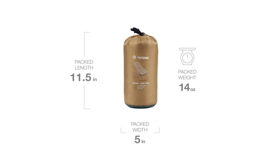 Helinox Savanna/Playa Chair Seat Warmer, Coyote Tan / Forest, 12504