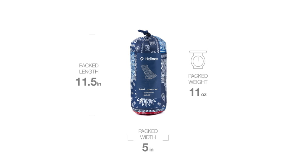 Helinox Sunset/Beach Chair Seat Warmer, Blue/Red Bandana, 12492