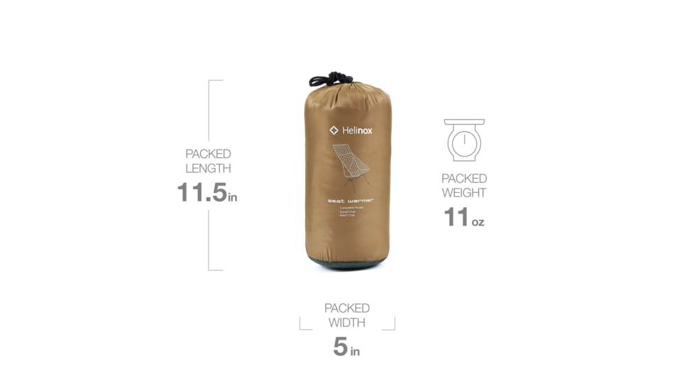 Helinox Sunset/Beach Chair Seat Warmer, Coyote Tan / Forest, 12503